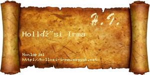 Hollósi Irma névjegykártya