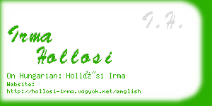 irma hollosi business card